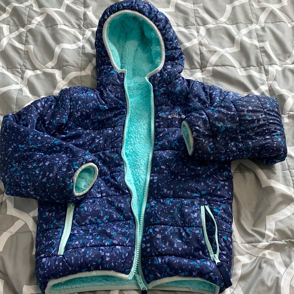 Eddie Bauer Youth Reversible Plush Jacket - Blue